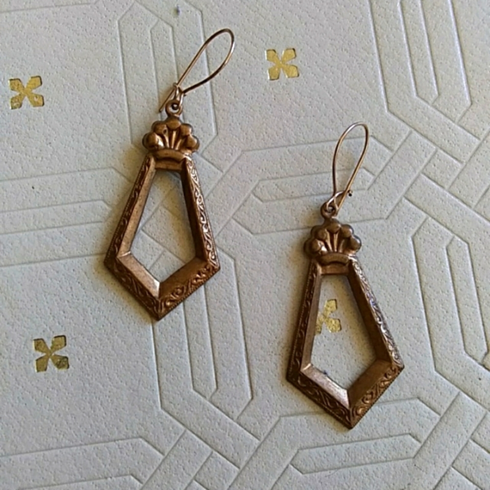Vintage art deco boho earrings retro bohemian hippie classic